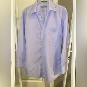 Nordstrom Men’s Trim Fit Long-Sleeve Dress Shirt in Lilac & White Stripes